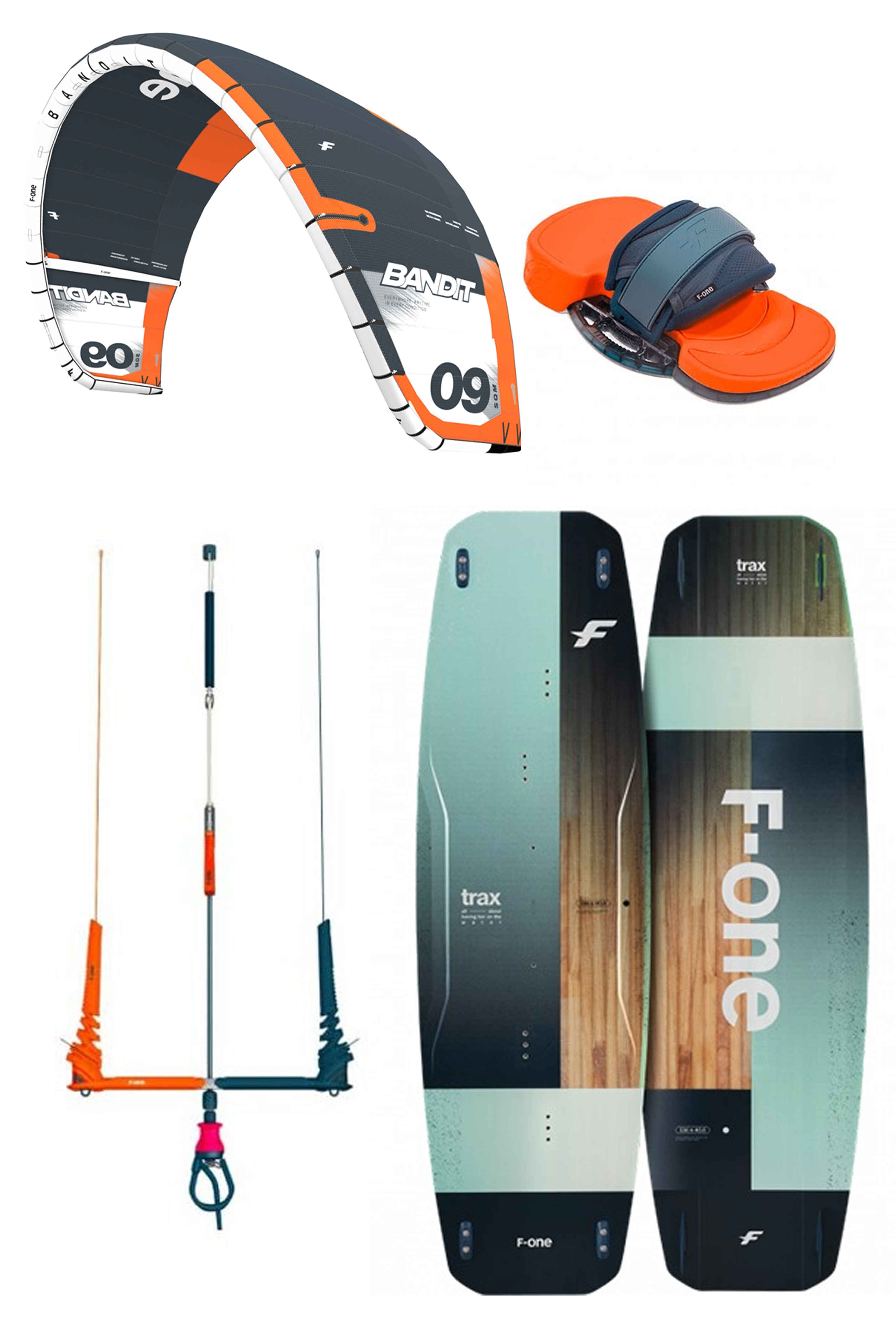 F-One-Bandit Tec 17 2025 + Trax Kitesurf Set